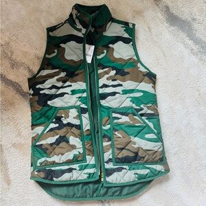 J. Crew Factory Green Camouflage Vest XXS NWT